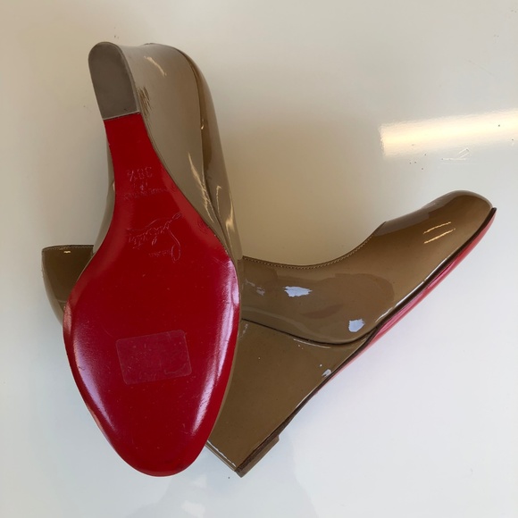 Christian Louboutin Ron Ron Zeppa 100 Nude Wedges - Picture 4 of 7